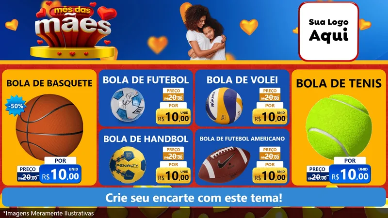 Modelo de TV para TV Horizontal com o tema Mês das Mães para Artigos Esportivos