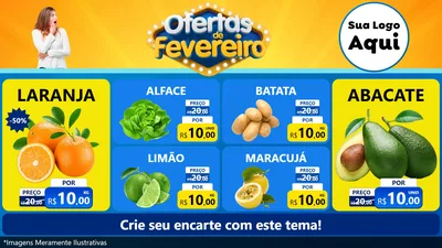 Modelo de TV para TV Horizontal com o tema Ofertas de Fevereiro para Hortifrúti