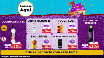 Modelo de TV para TV Horizontal com o tema Pré Carnaval de Ofertas para Distribuidora de bebidas