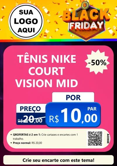 Modelo de Cartaz para Cartaz A4 Vertical com o tema Black Friday para Calçados