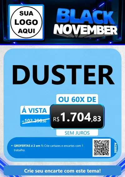 Modelo de Cartaz para Cartaz A4 Vertical com o tema Black November para Concessionaria de Carros