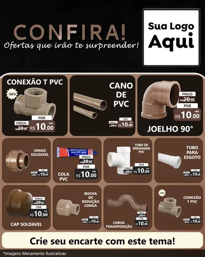 Modelo de Rede Social para Feed Instagram com o tema Confira! Ofertas que irão te surpreender! para Tubos e conexões