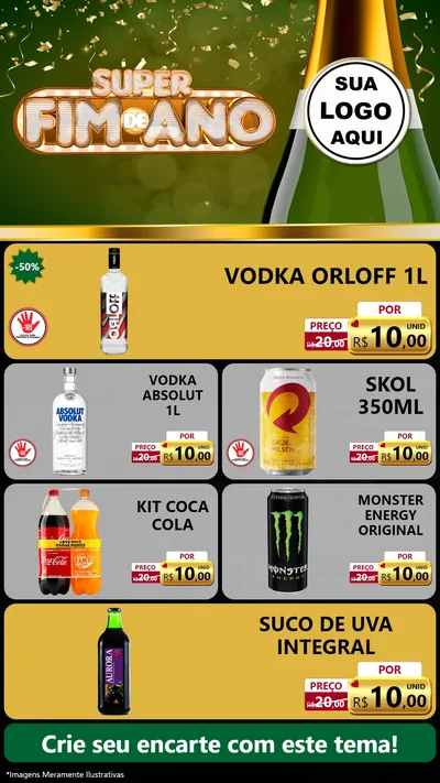 Modelo de TV para TV Vertical com o tema Super Fim de Ano para Distribuidora de bebidas