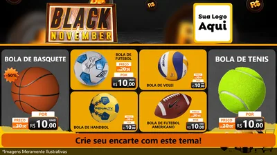 Modelo de TV para TV Horizontal com o tema Black November para Artigos Esportivos