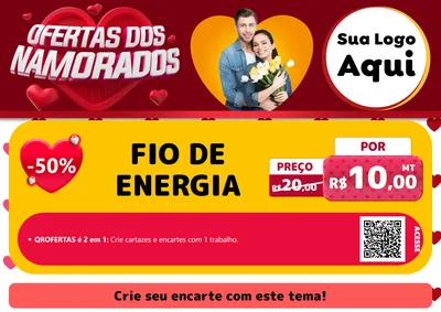 Modelo de Cartaz para Cartaz A4 Horizontal com o tema Ofertas Dos Namorados para Materiais Elétricos