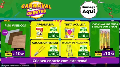 Modelo de TV para TV Horizontal com o tema Carnaval de Ofertas para Material para Construção