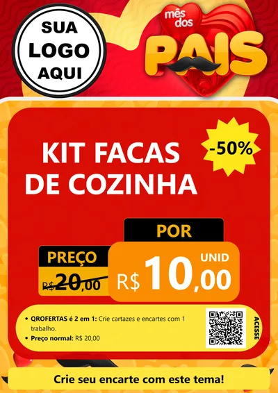 Modelo de Cartaz para Cartaz A4 Vertical com o tema Mês Dos Pais para Utilidades Domésticas