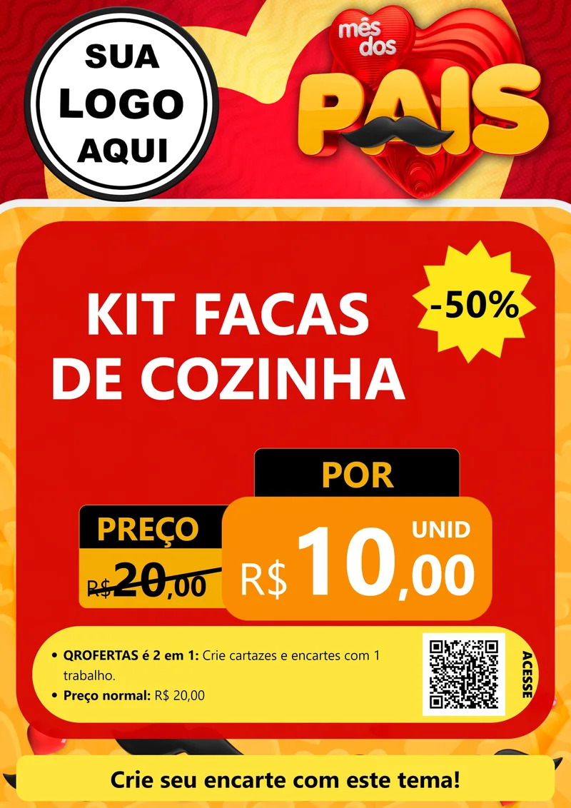 Modelo de Cartaz para Cartaz A4 Vertical com o tema Mês Dos Pais para Utilidades Domésticas