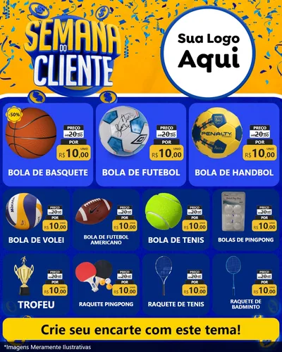 Modelo de Rede Social para Feed Instagram com o tema Semana do Cliente para Artigos Esportivos