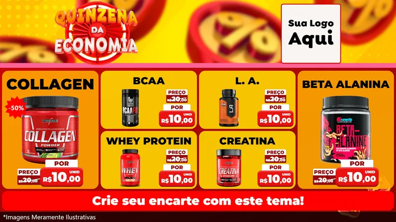 Modelo de TV para TV Horizontal com o tema Quinzena Da Economia para Suplementos alimentares