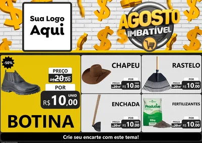 Modelo de Encarte para Encarte A4 Horizontal com o tema Agosto imbatível para Agropecuária
