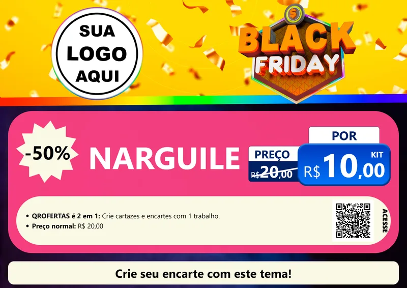 Modelo de Cartaz para Cartaz A4 Horizontal com o tema Black Friday para Tabacaria