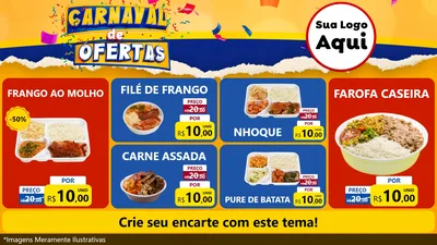 Modelo de TV para TV Horizontal com o tema Carnaval de Ofertas para Restaurante