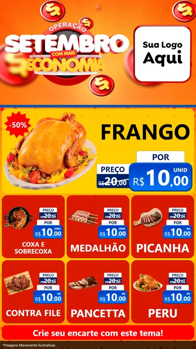 Modelo de Rede Social para Stories com o tema Operação Setembro Com Muita Economia para Assados