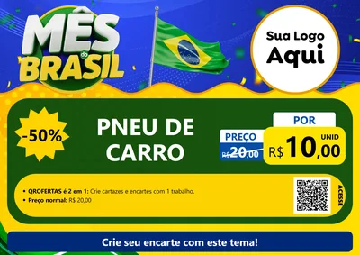 Modelo de Cartaz para Cartaz A4 Horizontal com o tema Mês do Brasil para Auto peças