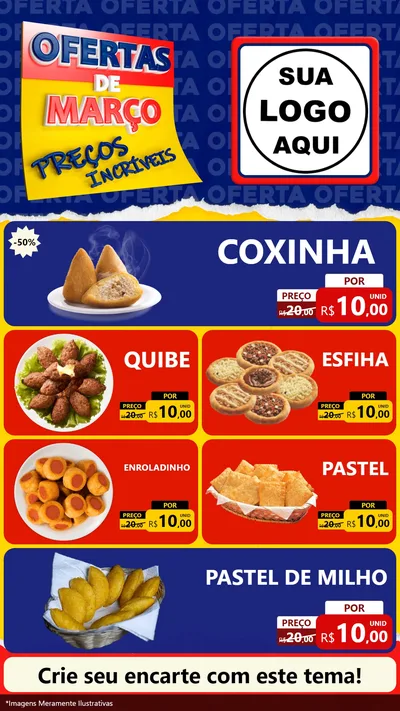 Modelo de TV para TV Vertical com o tema Ofertas de Março - Preços Incríveis para Salgadaria