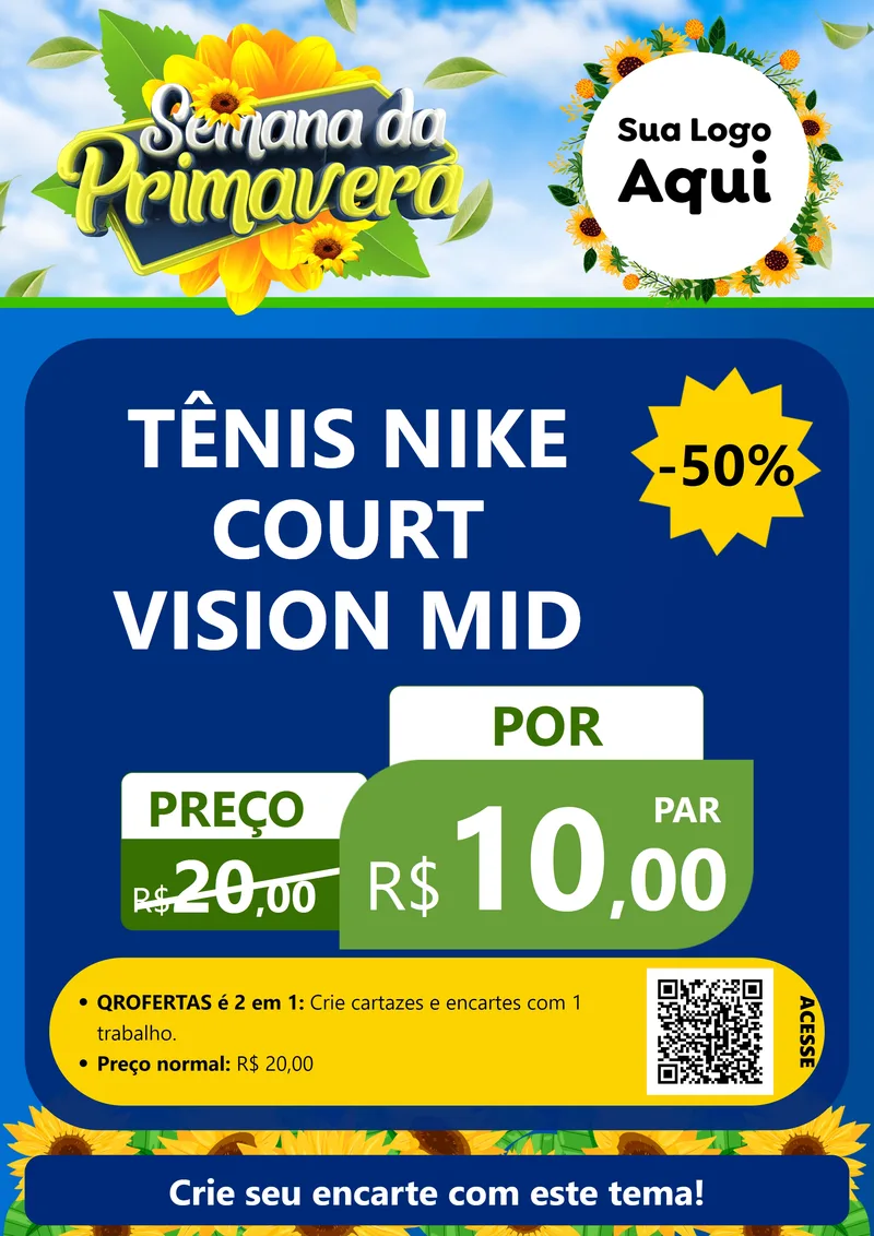 Modelo de Cartaz para Cartaz A4 Vertical com o tema Semana da Primavera para Calçados