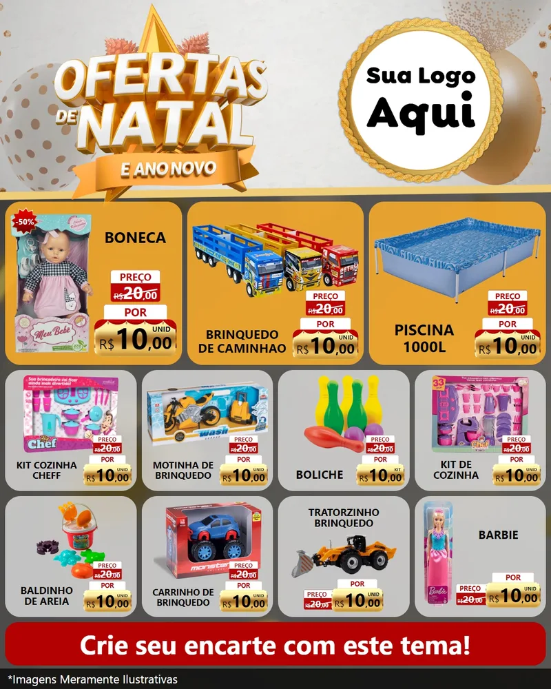 Modelo de Rede Social para Feed Instagram com o tema Ofertas De Natal E Ano Novo para Brinquedos