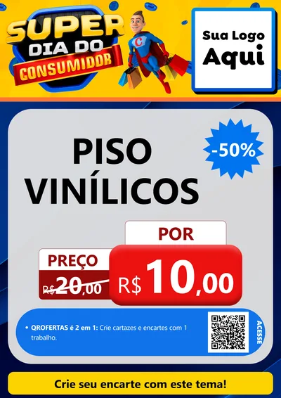Modelo de Cartaz para Cartaz A4 Vertical com o tema Super Dia do Consumidor para Material para Construção