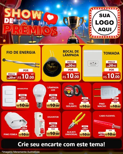 Modelo de Rede Social para Feed Instagram com o tema Show de Prêmios para Materiais Elétricos