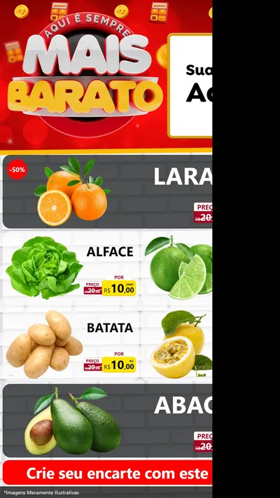 Modelo de TV para TV Vertical com o tema Mais Barato para Hortifrúti