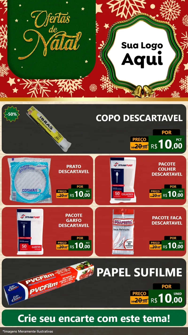 Modelo de TV para TV Vertical com o tema Natal de Ofertas para Embalagens