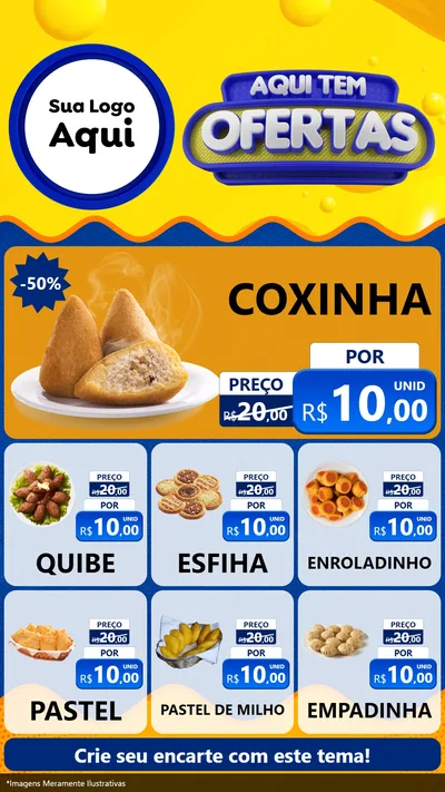 Modelo de Rede Social para Stories com o tema Aqui Tem Ofertas para Salgadaria