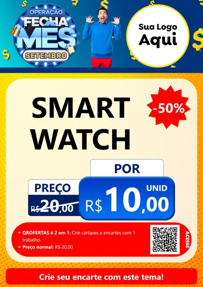 Modelo de Cartaz para Cartaz A4 Vertical com o tema Operação Fecha Mês Setembro para Informática