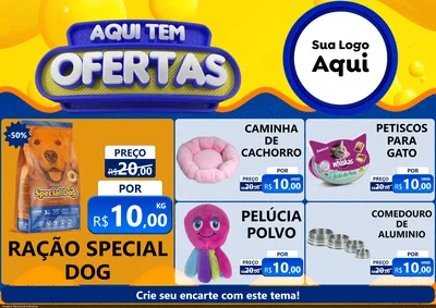 Modelo de Encarte para Encarte A4 Horizontal com o tema Aqui Tem Ofertas para Pet Shop