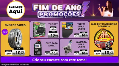 Modelo de TV para TV Horizontal com o tema Fim de Ano Promoções para Auto peças