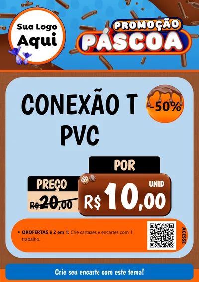 Modelo de Cartaz para Cartaz A4 Vertical com o tema Promoção Páscoa para Tubos e conexões