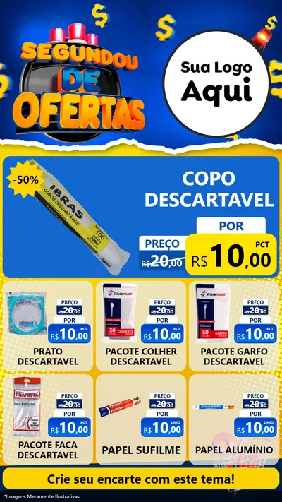 Modelo de Rede Social para Stories com o tema Segundou de Ofertas para Embalagens