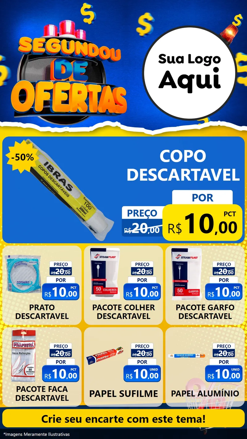 Modelo de Rede Social para Stories com o tema Segundou de Ofertas para Embalagens