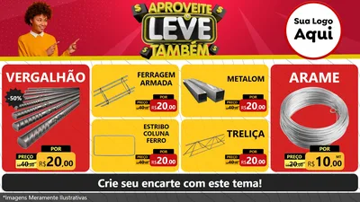 Modelo de TV para TV Horizontal com o tema Aproveite e Leve Também para Ferragens