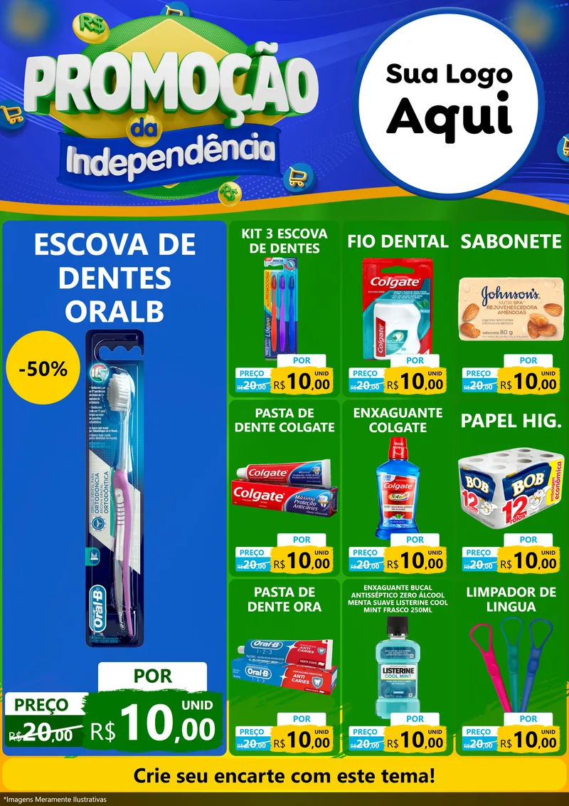 Modelo de Encarte para Encarte A4 Vertical com o tema Promoção da Independência para Higiene Pessoal