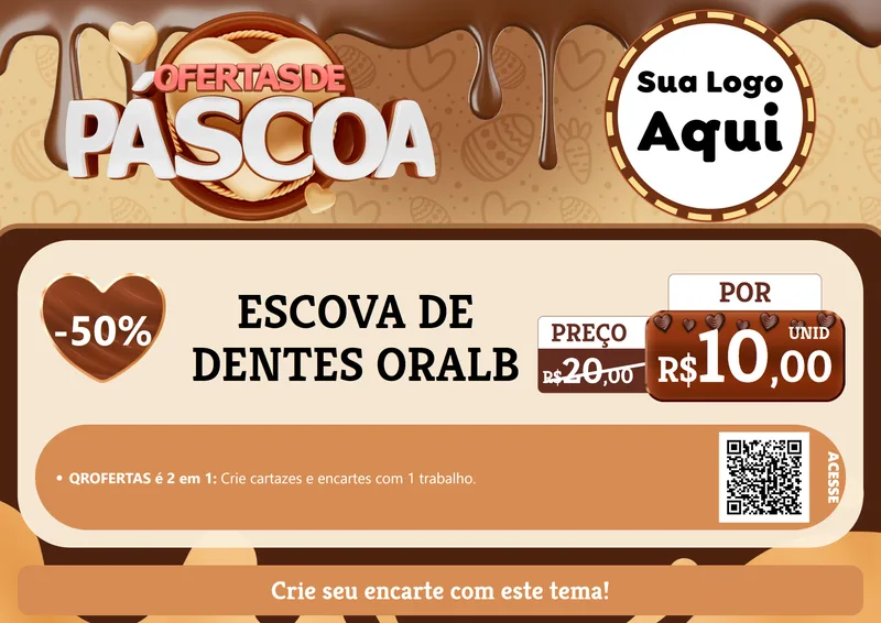 Modelo de Cartaz para Cartaz A4 Horizontal com o tema Ofertas de Páscoa para Higiene Pessoal