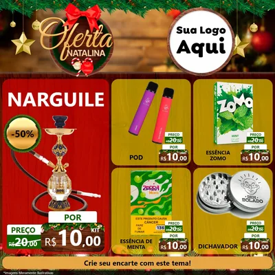 Modelo de Rede Social para Feed Facebook com o tema Ofertas Natalina para Tabacaria
