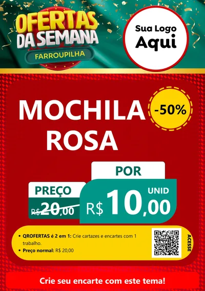 Modelo de Cartaz para Cartaz A4 Vertical com o tema Ofertas da Semana Farroupilha para Papelaria
