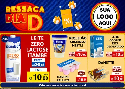 Modelo de Encarte para Encarte A4 Horizontal com o tema Ressaca Dia D para Frios e Laticínios