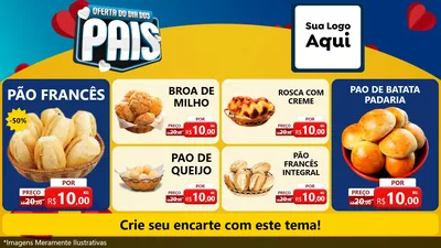 Modelo de TV para TV Horizontal com o tema Oferta Do Dia Dos Pais para Padaria