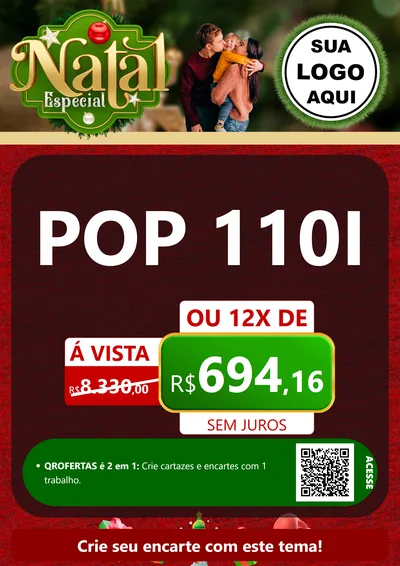 Modelo de Cartaz para Cartaz A4 Vertical com o tema Natal Especial para Concessionaria de Motos