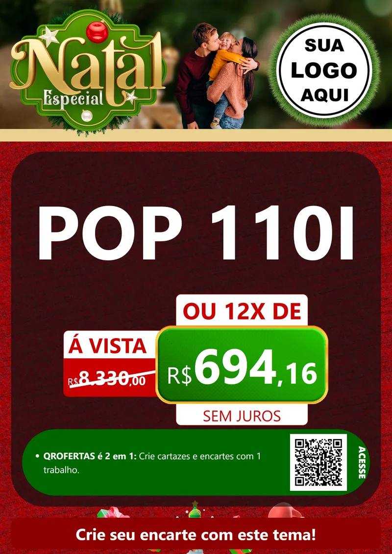 Modelo de Cartaz para Cartaz A4 Vertical com o tema Natal Especial para Concessionaria de Motos