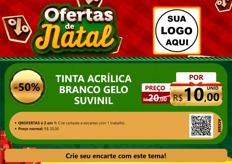 Modelo de Cartaz para Cartaz A4 Horizontal com o tema Ofertas de Natal para Tintas e Ferramentas