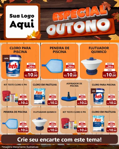 Modelo de Rede Social para Feed Instagram com o tema Especial Outono para Produtos para Piscina