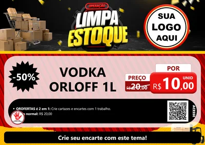 Modelo de Cartaz para Cartaz A4 Horizontal com o tema Operação Limpa Estoque para Distribuidora de bebidas