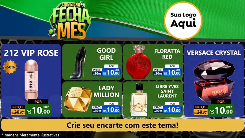 Modelo de TV para TV Horizontal com o tema Operação Fecha Mês para Perfumes