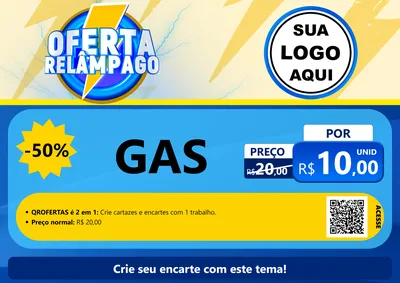 Modelo de Cartaz para Cartaz A4 Horizontal com o tema Oferta Relâmpago para Água e gás