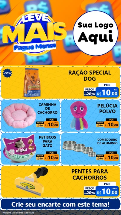 Modelo de TV para TV Vertical com o tema Leve Mais, Pague Menos para Pet Shop