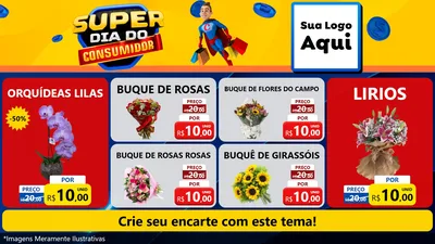Modelo de TV para TV Horizontal com o tema Super Dia do Consumidor para Floricultura e jardim