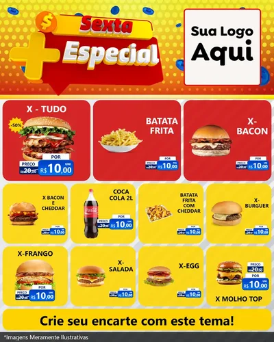 Modelo de Rede Social para Feed Instagram com o tema Sexta Mais Especial para Hamburgueria